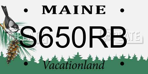 S650RB Maine License Plate