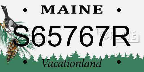 S65767R Maine License Plate