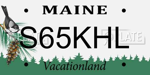 S65KHL Maine License Plate