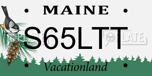 S65LTT Maine License Plate