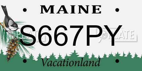 S667PY Maine License Plate