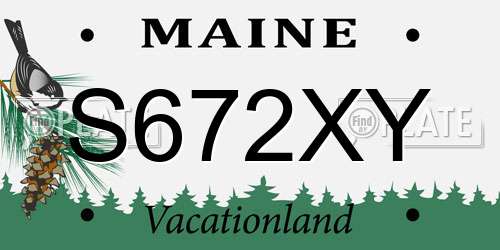 S672XY Maine License Plate