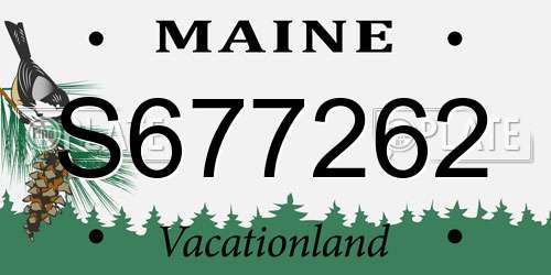 S677262 Maine License Plate