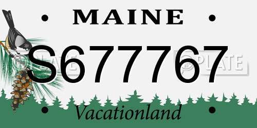 S677767 Maine License Plate