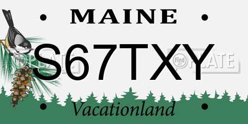 S67TXY Maine License Plate