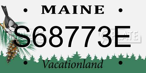 S68773E Maine License Plate