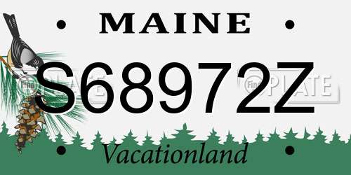 S68972Z Maine License Plate