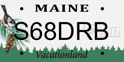 S68DRB Maine License Plate