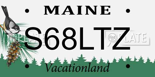 S68LTZ Maine License Plate