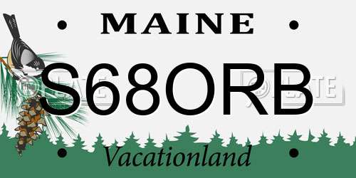 S68ORB Maine License Plate