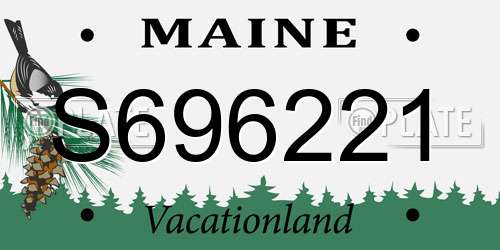 S696221 Maine License Plate