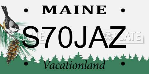 S70JAZ Maine License Plate