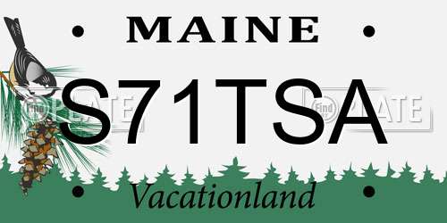 S71TSA Maine License Plate