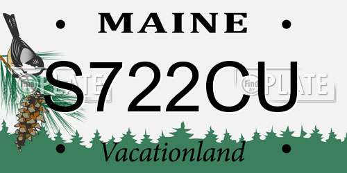 S722CU Maine License Plate