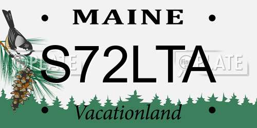 S72LTA Maine License Plate