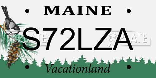 S72LZA Maine License Plate