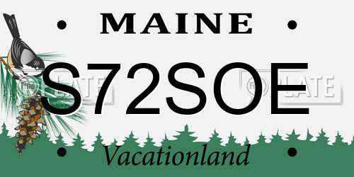 S72SOE Maine License Plate