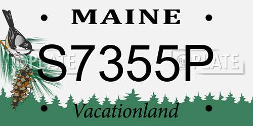 S7355P Maine License Plate
