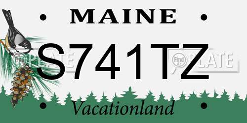 S741TZ Maine License Plate