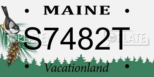 S7482T Maine License Plate