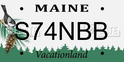 S74NBB Maine License Plate