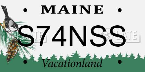 S74NSS Maine License Plate