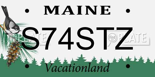 S74STZ Maine License Plate