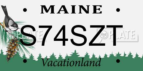 S74SZT Maine License Plate