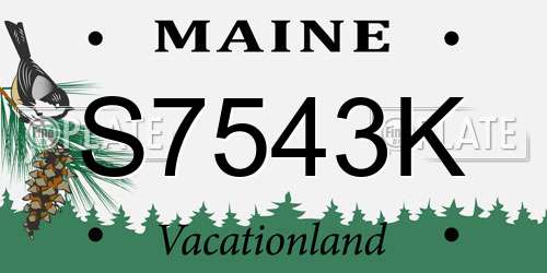S7543K Maine License Plate