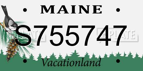S755747 Maine License Plate