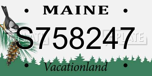 S758247 Maine License Plate