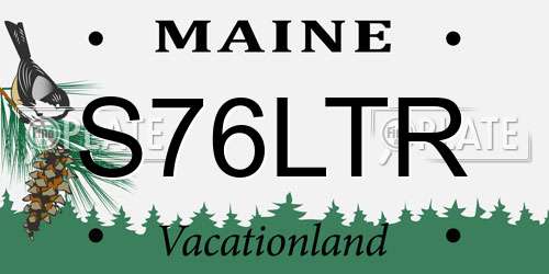 S76LTR Maine License Plate