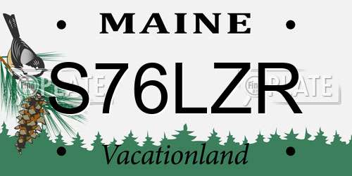 S76LZR Maine License Plate