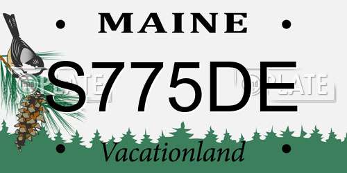 S775DE Maine License Plate