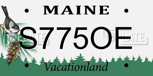 S775OE Maine License Plate