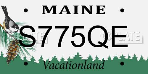 S775QE Maine License Plate