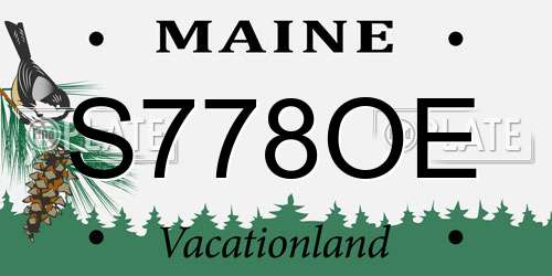 S778OE Maine License Plate