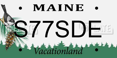 S77SDE Maine License Plate