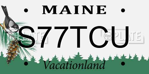 S77TCU Maine License Plate