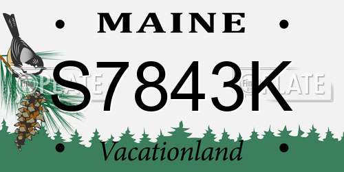 S7843K Maine License Plate