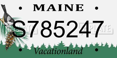 S785247 Maine License Plate
