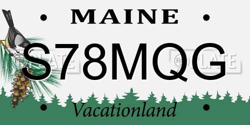 S78MQG Maine License Plate