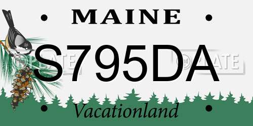 S795DA Maine License Plate