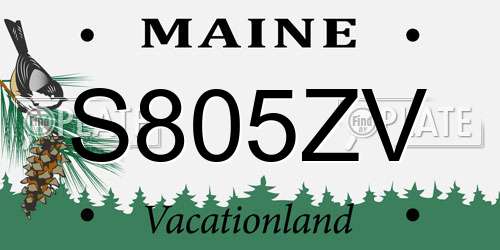 S805ZV Maine License Plate