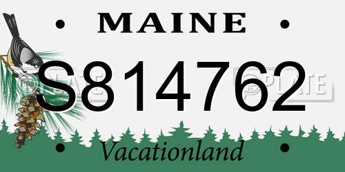 S814762 Maine License Plate