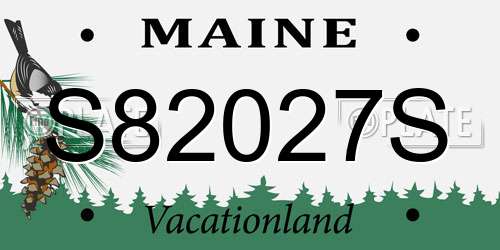 S82027S Maine License Plate