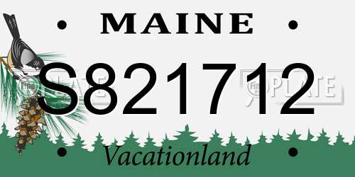 S821712 Maine License Plate