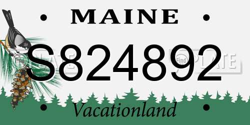 S824892 Maine License Plate