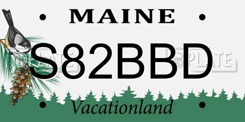 S82BBD Maine License Plate