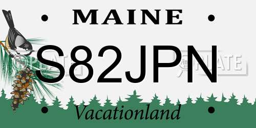 S82JPN Maine License Plate